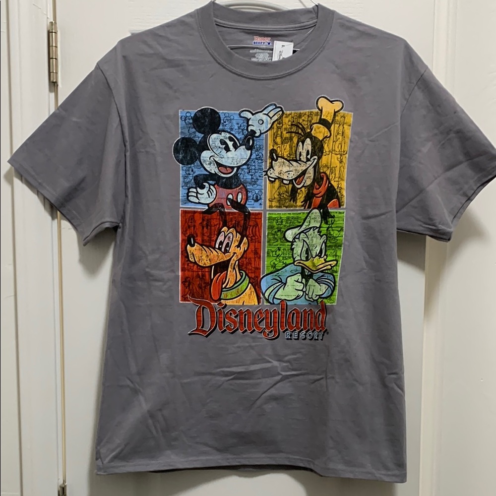 Disneyland Resort Gray T-Shirt with Colorful Characters Large